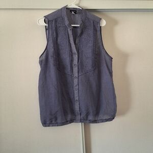 Torid Sleeveless Black and White Polka dot Pleated Chest Blouse Size 0